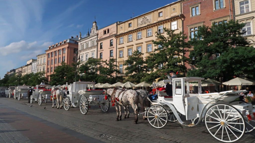 Kutschenstand am Marktplatz Krakau