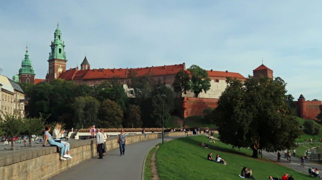 Sicht vom Weichseldamm auf den Wawel