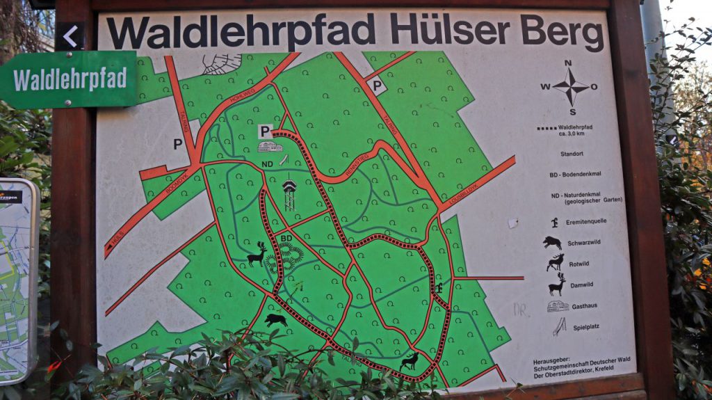 Karte Waldlehrpfad Hülserberg