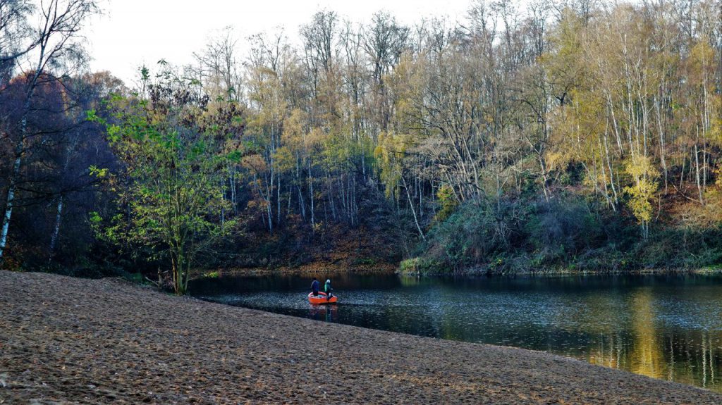 Angler auf dem Waldsee