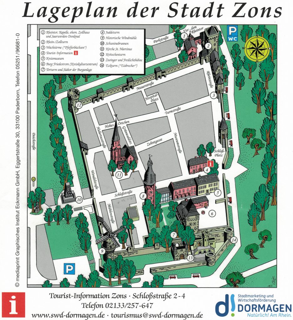 Lageplan der Stadt Zons