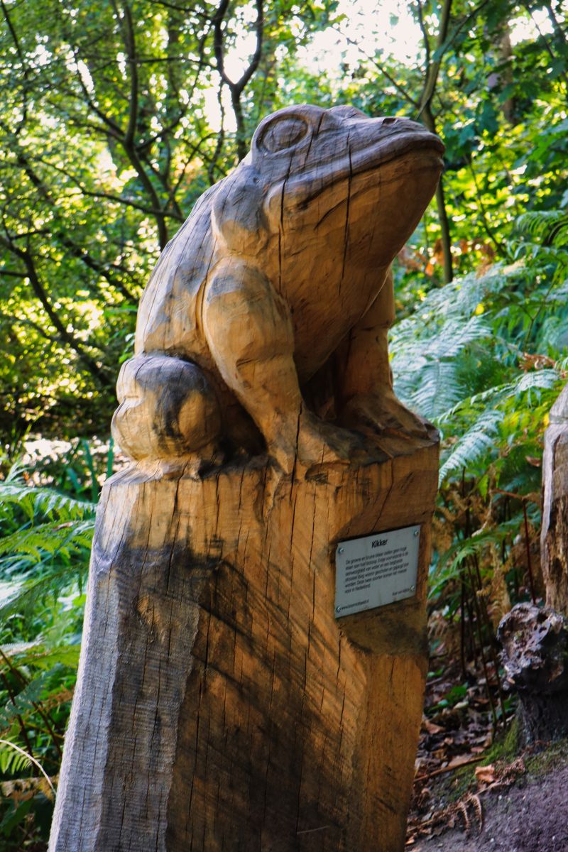 Holzskulptur Frosch